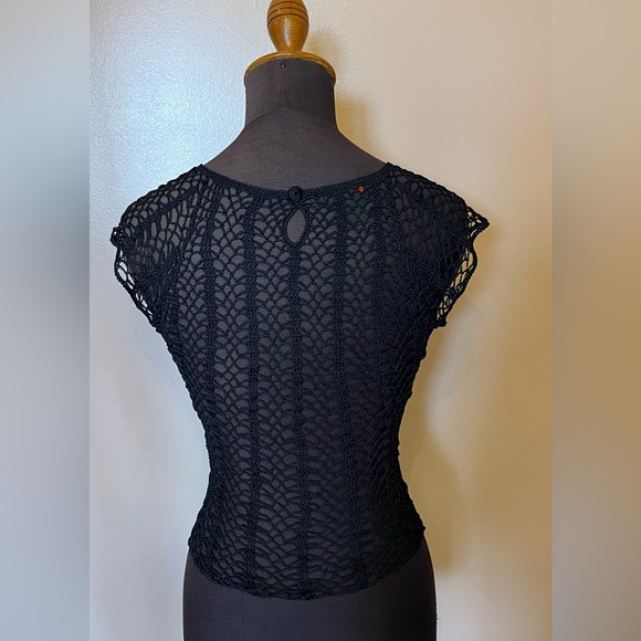 Debbie Shuchat Vintage Beaded Crochet Top SZ S - Picture 3 of 4